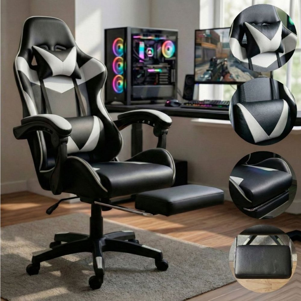 Cadeira Gamer Profissional Ergonômica Reclinável com Apoio para os Pés