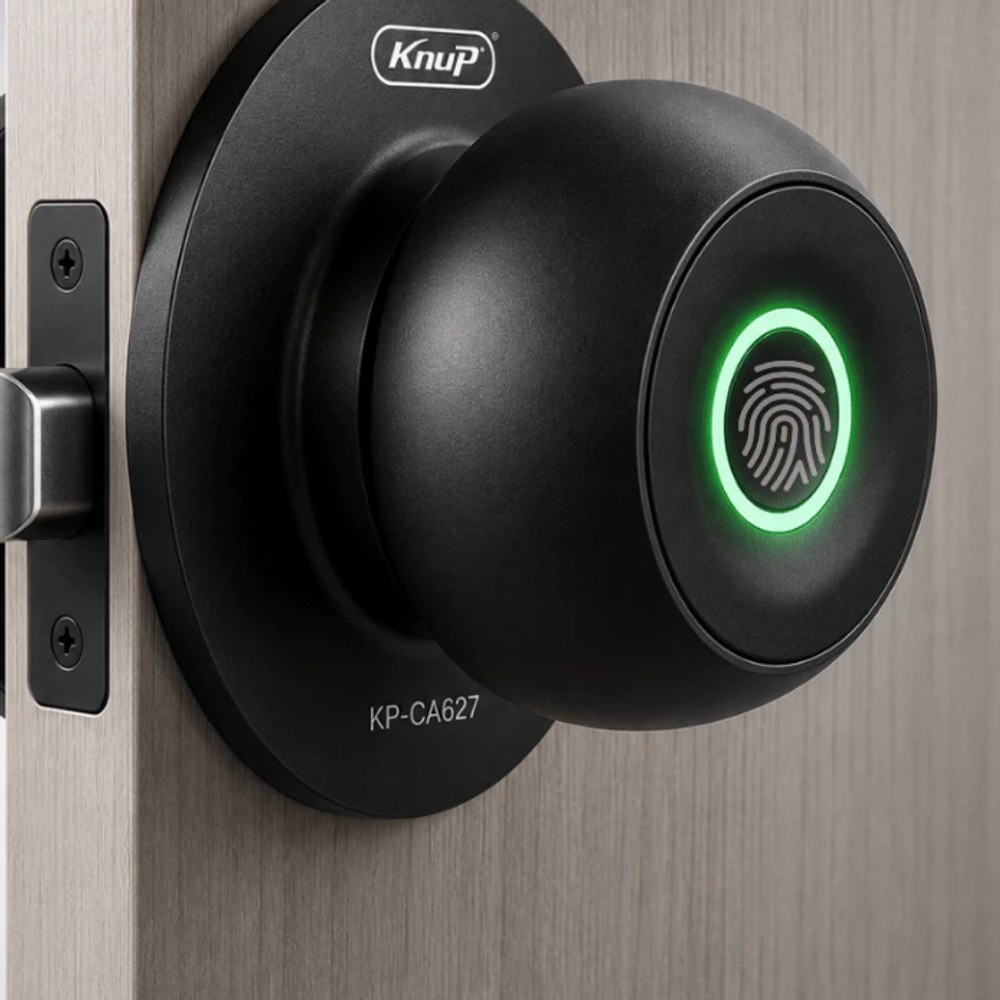 Maçaneta Digital Inteligente Biométrica Bluetooth Knup — Universal para Portas